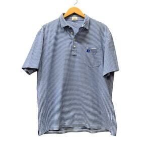 Duke University Polo Shirt Blue Stripe Mens XXL Cotton Johnny O Hangin Out